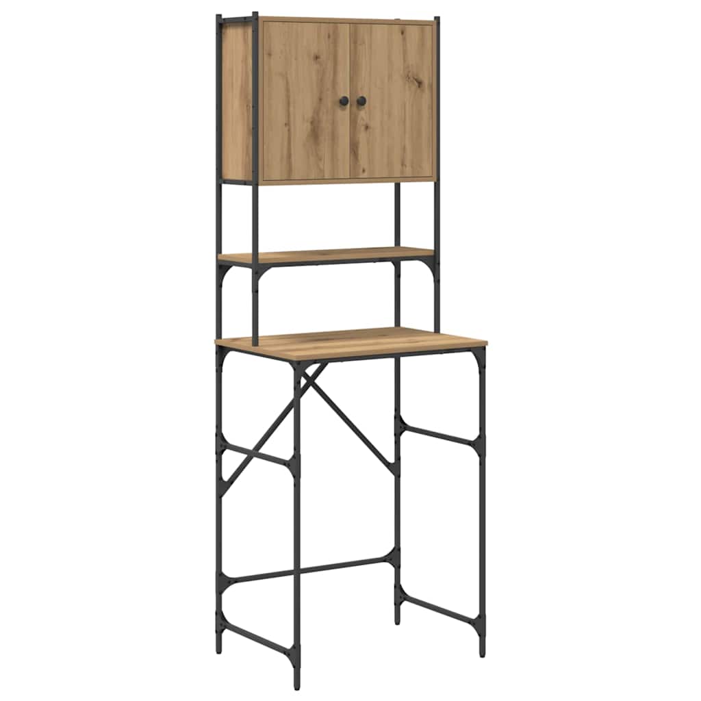 Waschmaschinenschrank Eiche handwerklich 68 x 48,5 x 194 cm