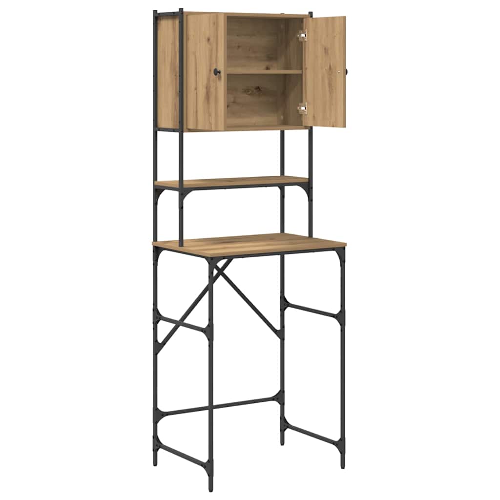 Waschmaschinenschrank Eiche handwerklich 68 x 48,5 x 194 cm
