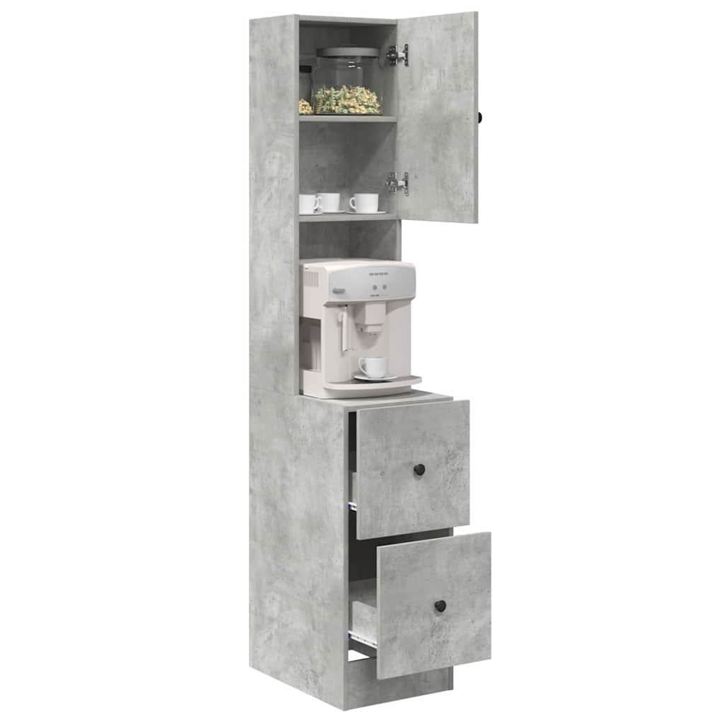 Küchenschrank Beton Grau 35x50x180 cm Spanplatte
