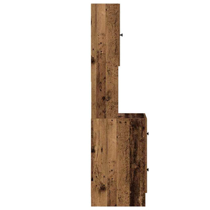 Küchenschrank mit Schubladen mit Regal Altholz Holzwerkstoff