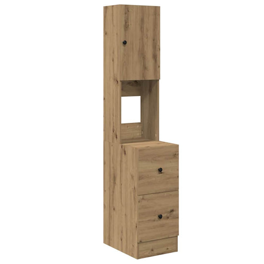 Küchenschrank mit Schubladen mit Regal mit Speicher mit Tür Eiche handwerklich Holzwerkstoff