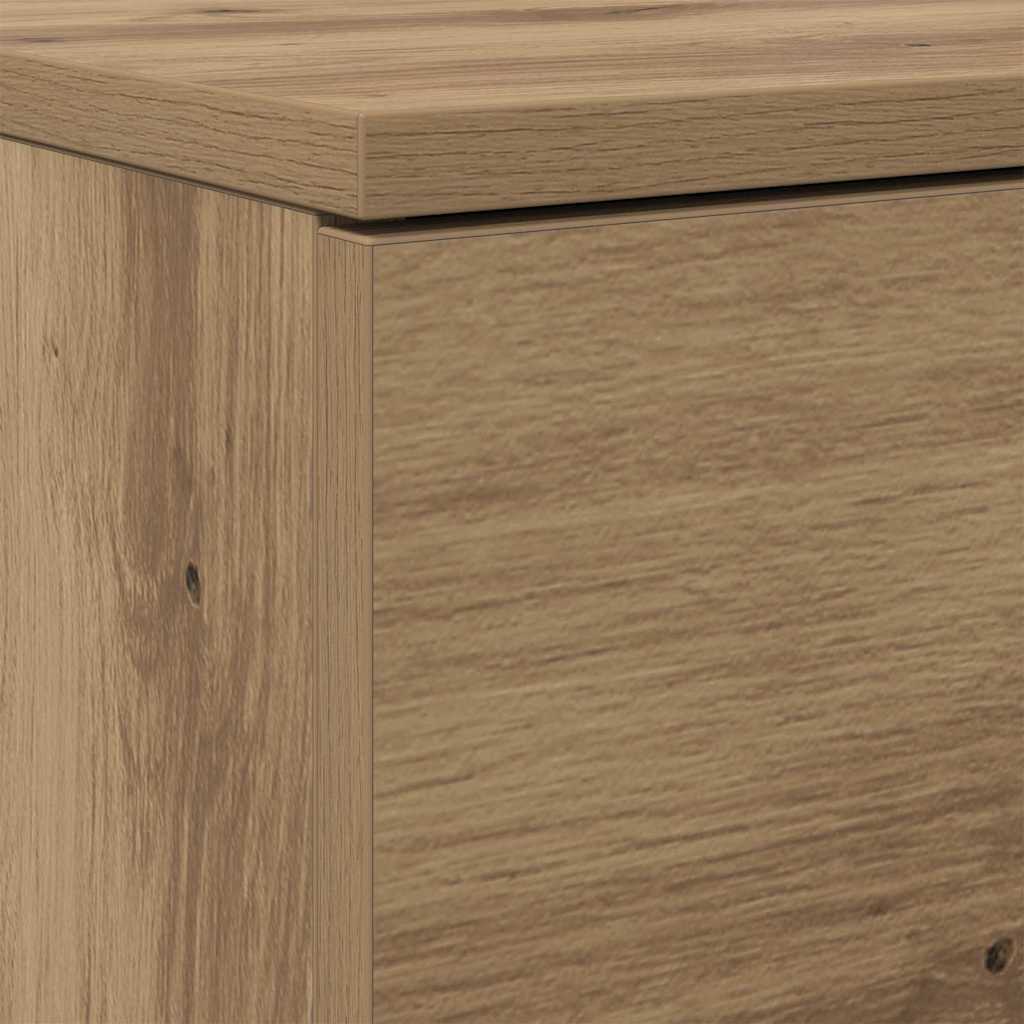 Schuhschrank mit Regal Eiche handwerklich 100,5 x 28 x 100 cm