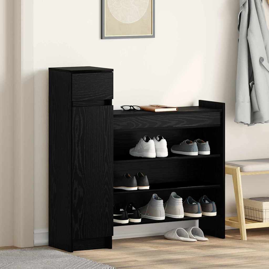 Schuhschrank Schwarze Eiche 100,5 x 28 x 100 cm Holzwerkstoff