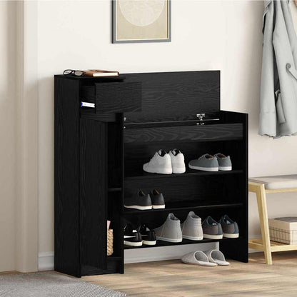 Schuhschrank Schwarze Eiche 100,5 x 28 x 100 cm Holzwerkstoff