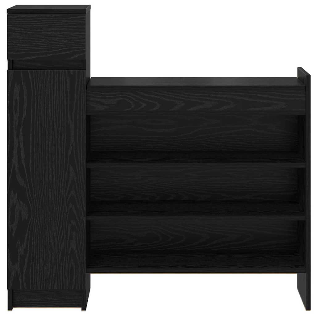 Schuhschrank Schwarze Eiche 100,5 x 28 x 100 cm Holzwerkstoff