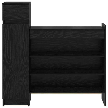 Schuhschrank Schwarze Eiche 100,5 x 28 x 100 cm Holzwerkstoff