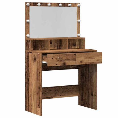 Schminktisch mit Regal Altholz 80 x 41 x 134,5 cm Holzwerkstoff