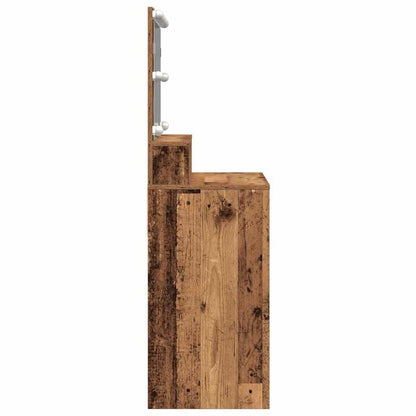 Schminktisch mit Regal Altholz 80 x 41 x 134,5 cm Holzwerkstoff