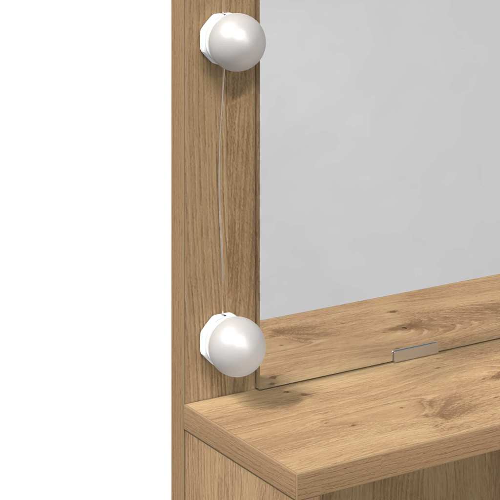 Schminktisch mit Regal Eiche handwerklich 80 x 41 x 134,5 cm