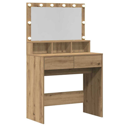 Schminktisch mit Regal Eiche handwerklich 80 x 41 x 134,5 cm