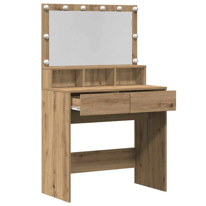 Schminktisch mit Regal Eiche handwerklich 80 x 41 x 134,5 cm
