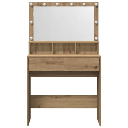 Schminktisch mit Regal Eiche handwerklich 80 x 41 x 134,5 cm