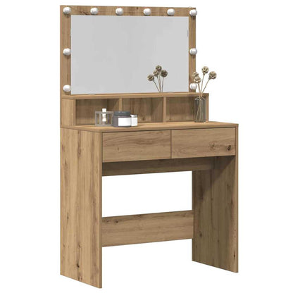 Schminktisch mit Regal Eiche handwerklich 80 x 41 x 134,5 cm