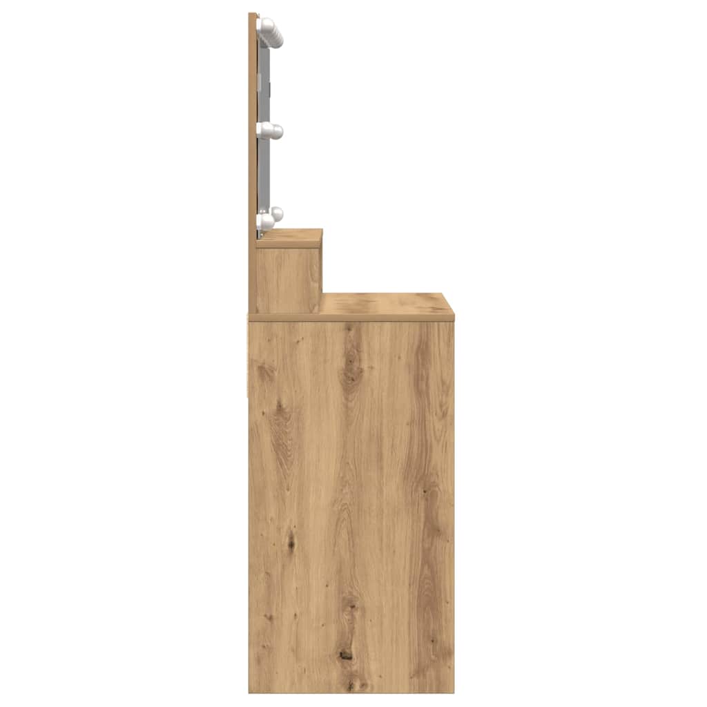 Schminktisch mit Regal Eiche handwerklich 80 x 41 x 134,5 cm