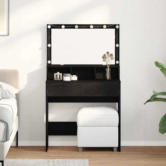 Schminktisch Schwarze Eiche 80 x 41 x 134,5 cm Holzwerkstoff