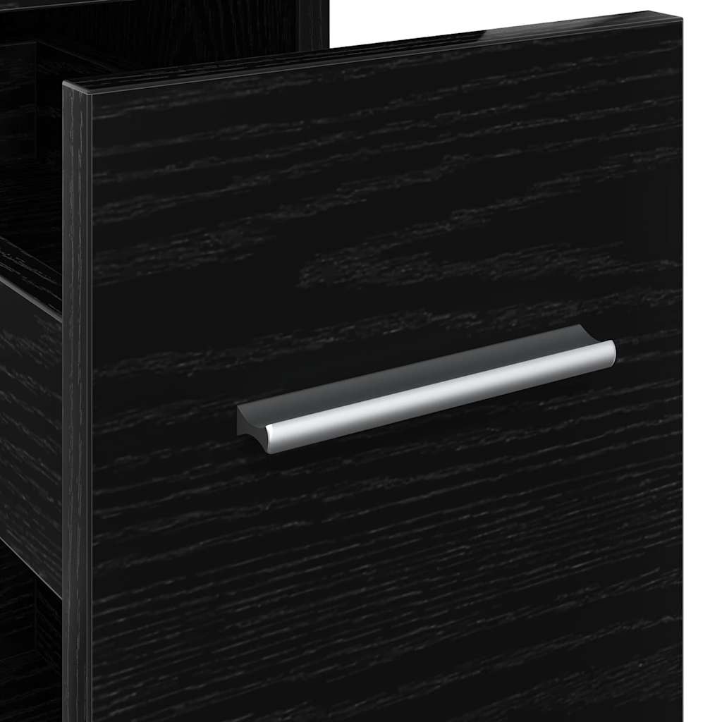 Schlanker Badezimmer-Schrank Schwarze Eiche 22 x 44 x 61,5 cm