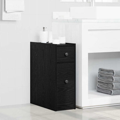 Schmaler Badezimmer-Schrank Schwarze Eiche 80 x 18 x 60 cm