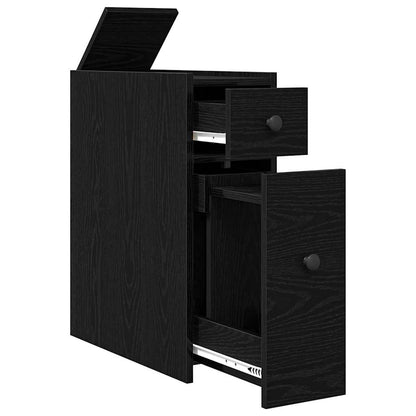 Schmaler Badezimmer-Schrank Schwarze Eiche 80 x 18 x 60 cm