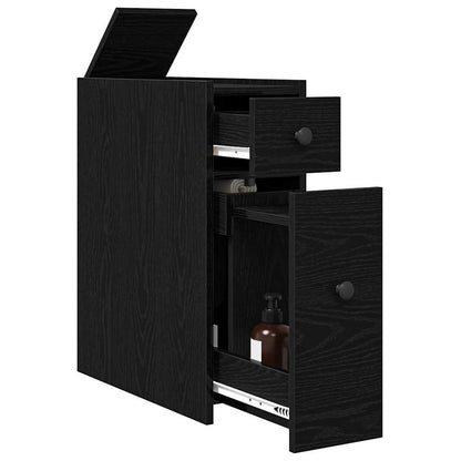 Schmaler Badezimmer-Schrank Schwarze Eiche 80 x 18 x 60 cm