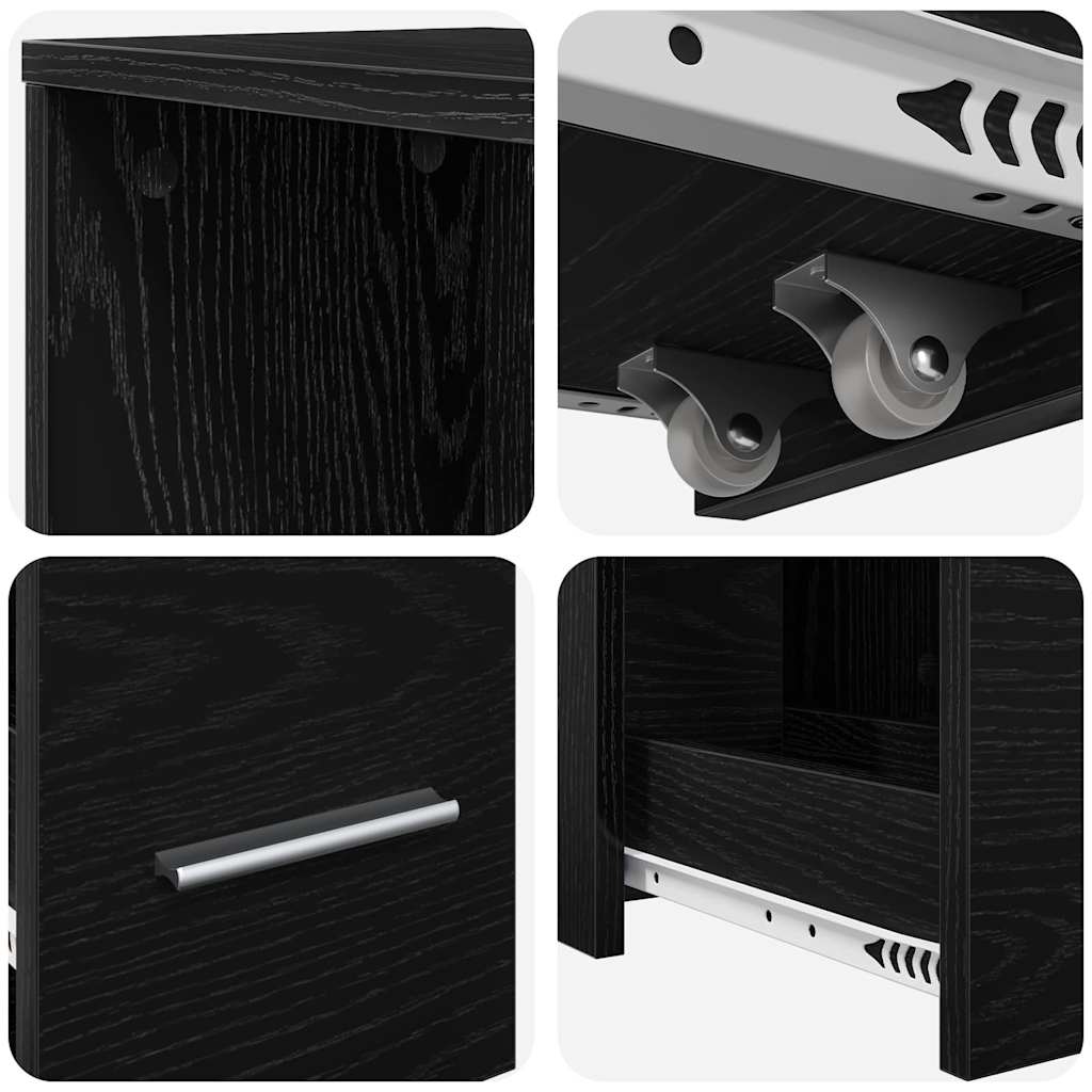 Schmaler Badezimmer-Schrank Schwarze Eiche 22 x 41 x 135 cm