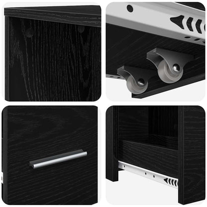 Schmaler Badezimmer-Schrank Schwarze Eiche 22 x 41 x 135 cm