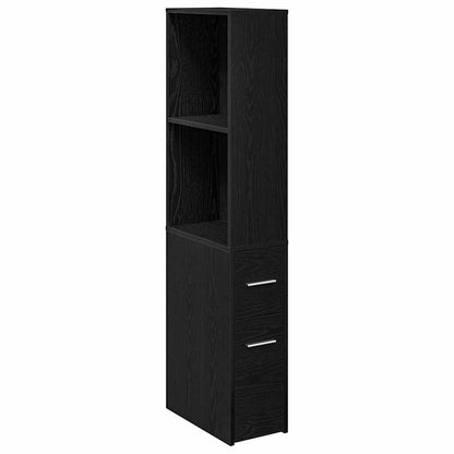 Schmaler Badezimmer-Schrank Schwarze Eiche 22 x 41 x 135 cm