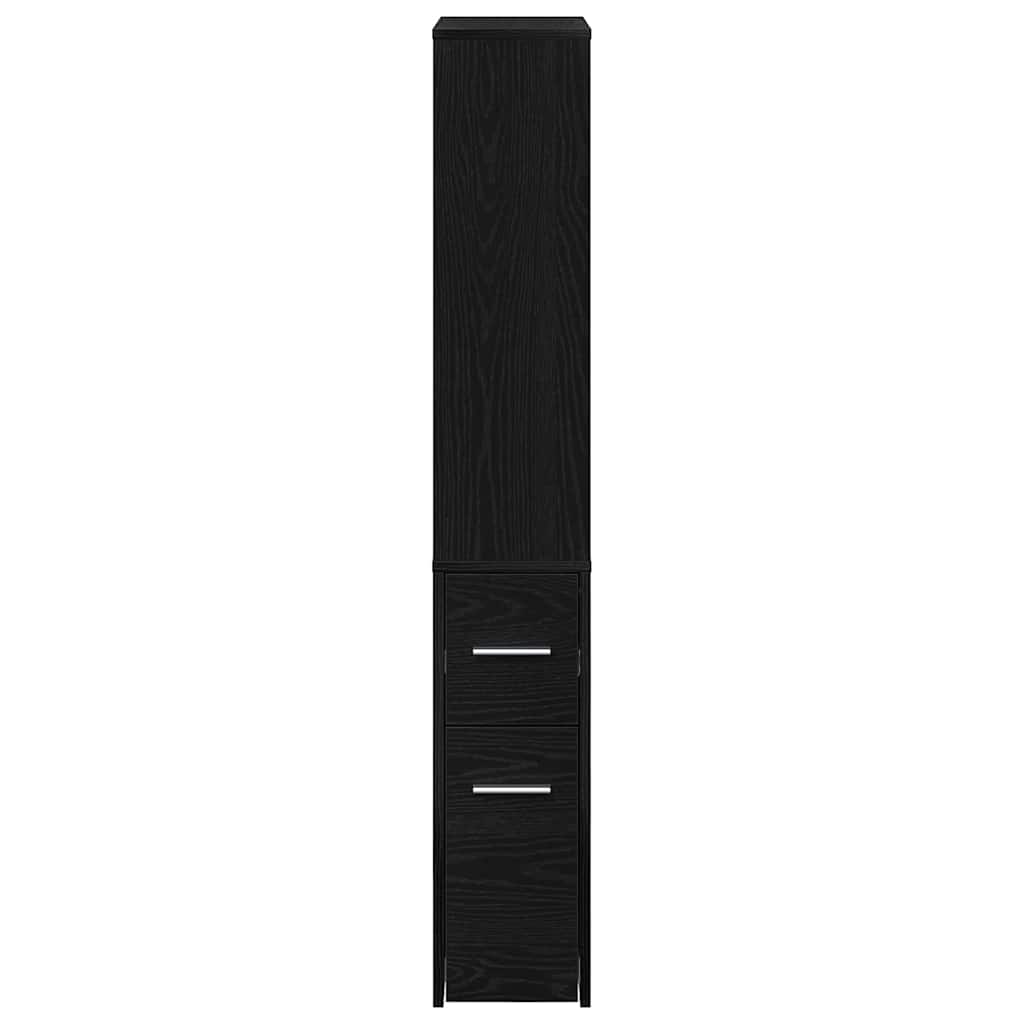 Schmaler Badezimmer-Schrank Schwarze Eiche 22 x 41 x 135 cm