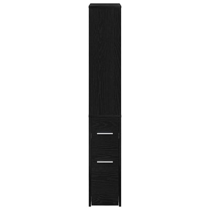 Schmaler Badezimmer-Schrank Schwarze Eiche 22 x 41 x 135 cm