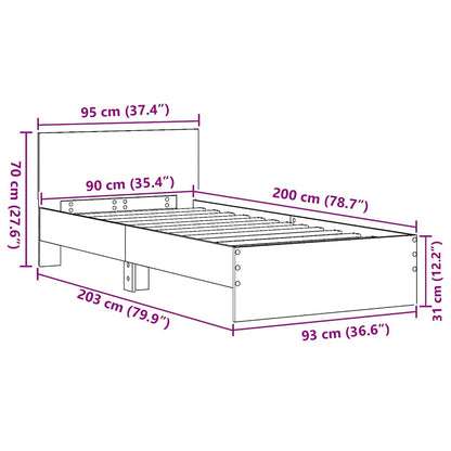 Bettgestell Eiche handwerklich 90 x 200 cm Holzwerkstoff