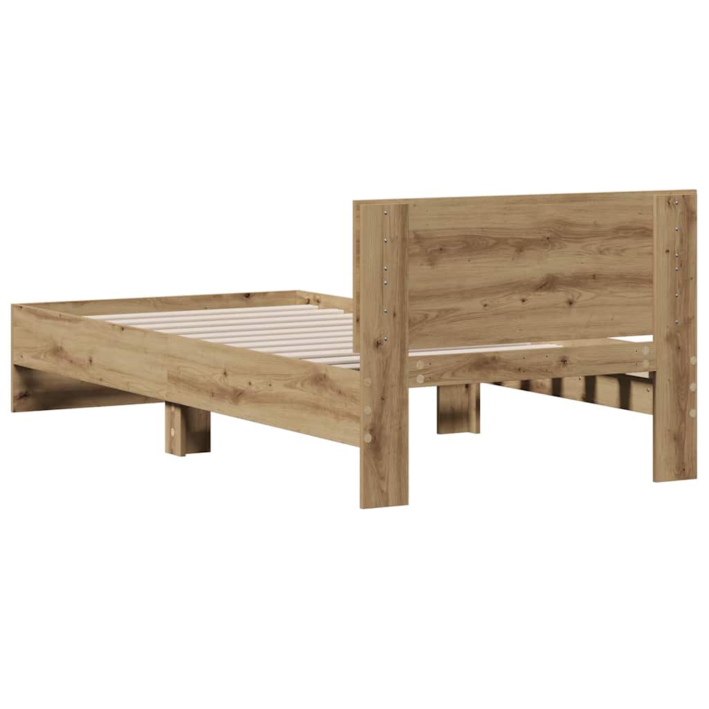 Bettgestell Eiche handwerklich 75 x 190 cm Holzwerkstoff