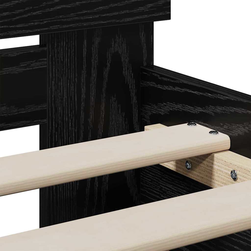 Bettgestell Schwarze Eiche 75 x 190 cm Holzwerkstoff