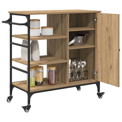 Küchentrolley Artisan Eiche und Schwarz 87.5 x 38.5 x 84.5 cm