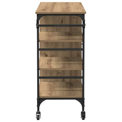 Küchentrolley Artisan Eiche und Schwarz 87.5 x 38.5 x 84.5 cm