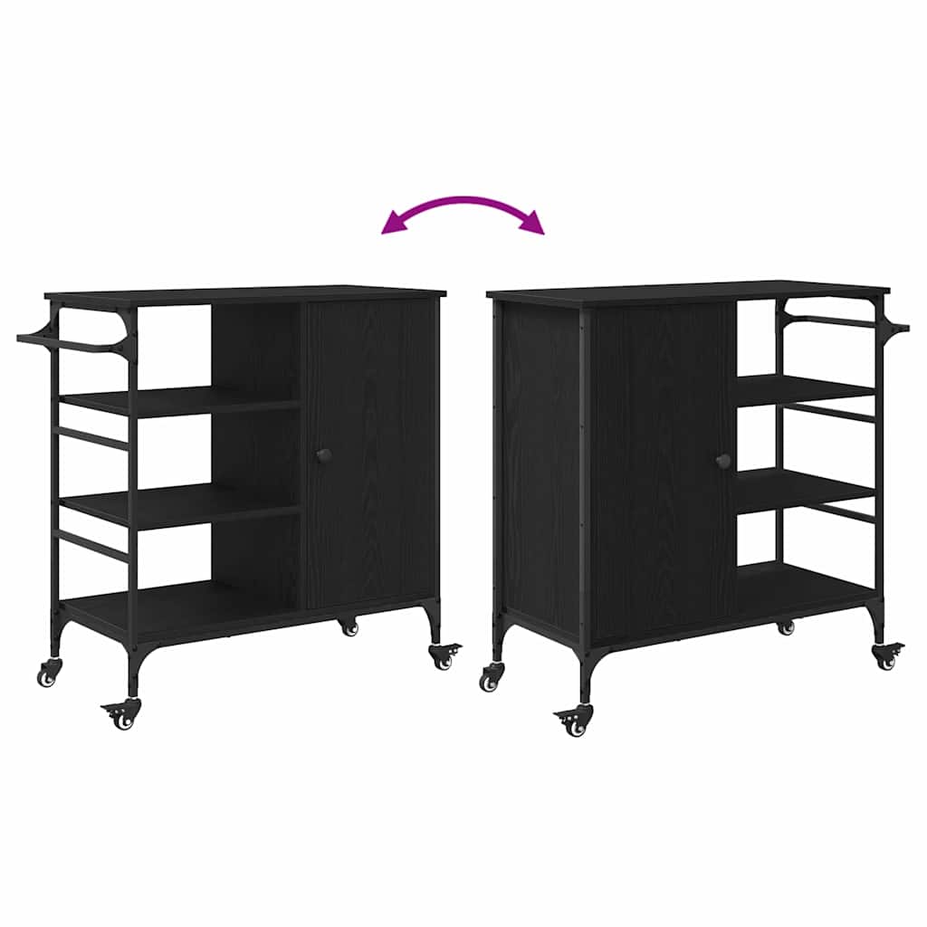 Küchentrolley Schwarze Eiche 87.5 x 38.5 x 84.5 cm