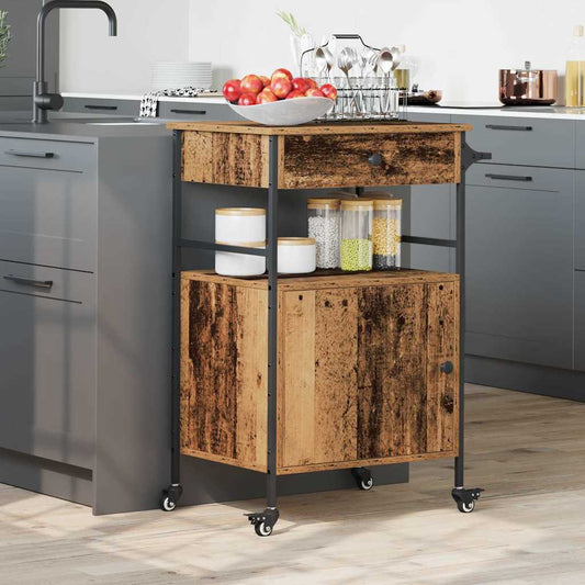 Küchentrolley Altholz 56 x 43 x 89.5 cm Holzwerkstoff