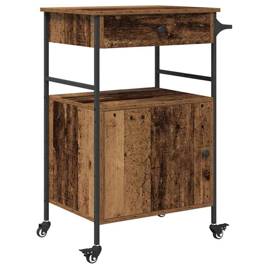 Küchentrolley Altholz 56 x 43 x 89.5 cm Holzwerkstoff