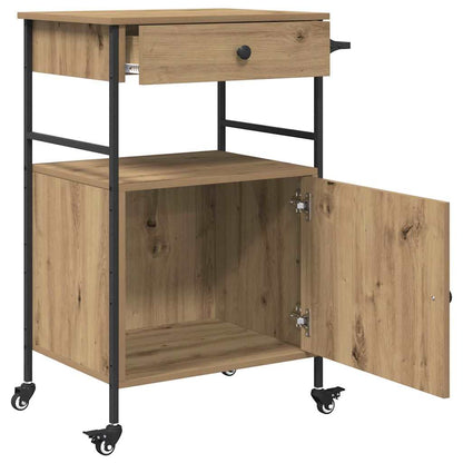 Küchentrolley Artisan Eiche und Schwarz 56 x 43 x 89.5 cm