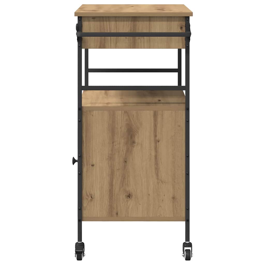 Küchentrolley Artisan Eiche und Schwarz 56 x 43 x 89.5 cm