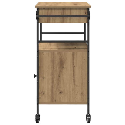 Küchentrolley Artisan Eiche und Schwarz 56 x 43 x 89.5 cm