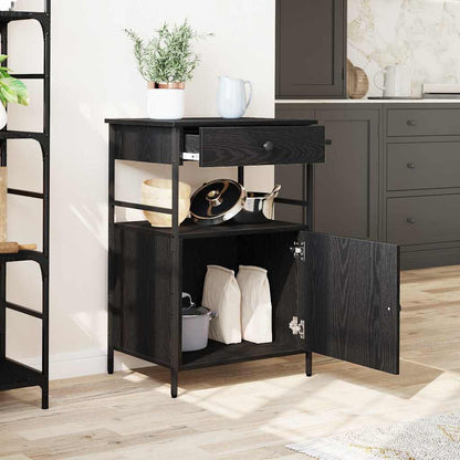 Küchentrolley Schwarze Eiche 56 x 43 x 89.5 cm Holzwerkstoff