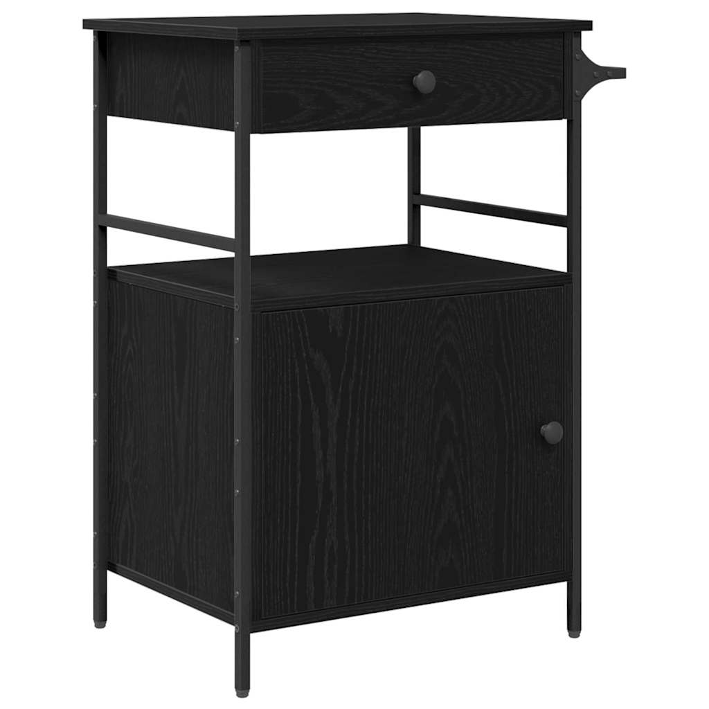 Küchentrolley Schwarze Eiche 56 x 43 x 89.5 cm Holzwerkstoff