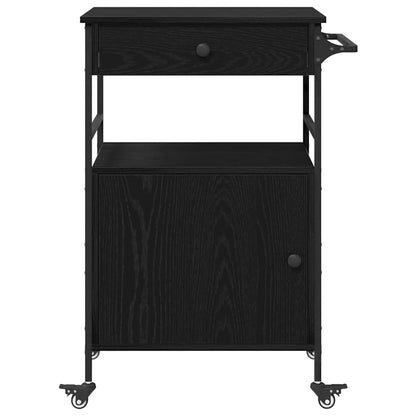 Küchentrolley Schwarze Eiche 56 x 43 x 89.5 cm Holzwerkstoff