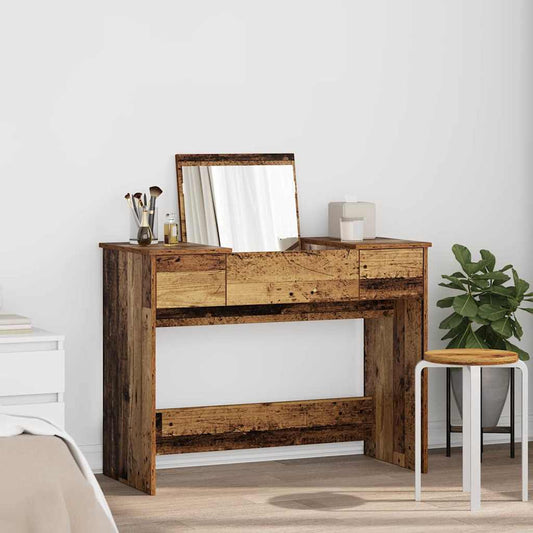 Schminktisch mit Spiegel Altholz 100 x 45 x 76 cm Holzwerkstoff