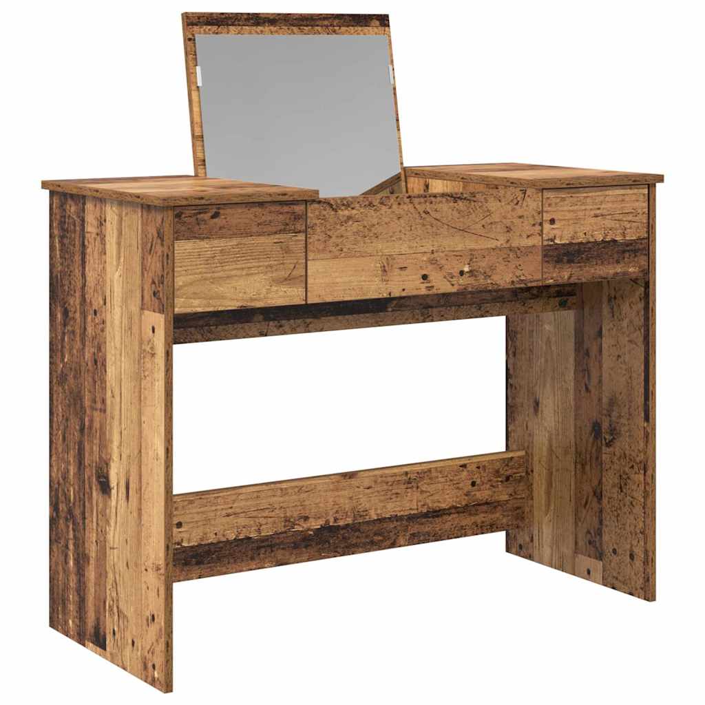 Schminktisch mit Spiegel Altholz 100 x 45 x 76 cm Holzwerkstoff