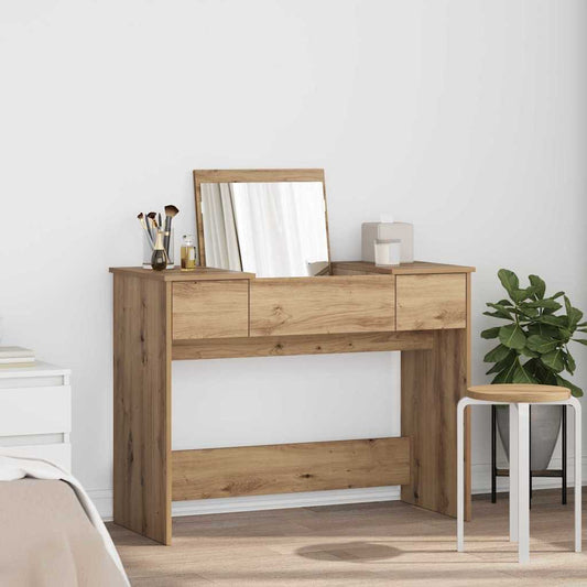 Schminktisch Eiche handwerklich 100 x 45 x 76 cm Holzwerkstoff