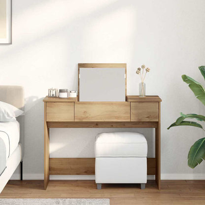 Schminktisch Eiche handwerklich 100 x 45 x 76 cm Holzwerkstoff