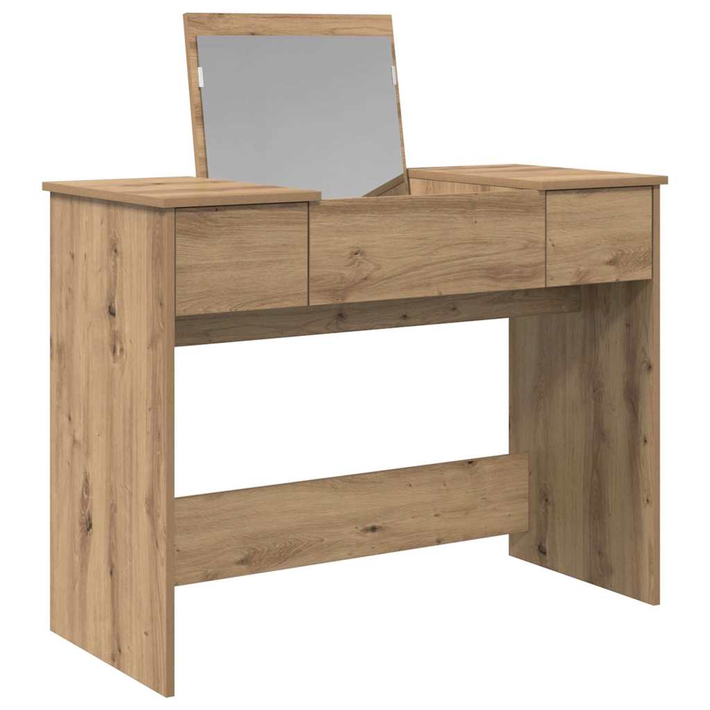 Schminktisch Eiche handwerklich 100 x 45 x 76 cm Holzwerkstoff