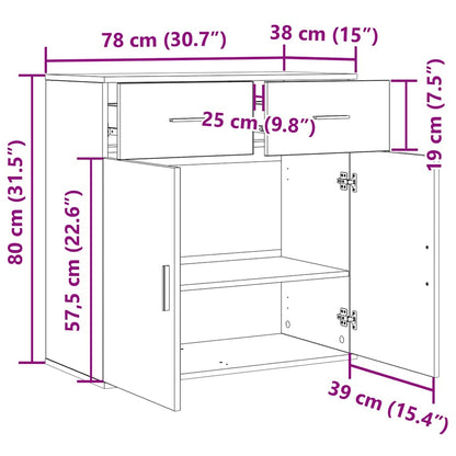 Sideboard mit Schubladen Altholz 79 x 38 x 80 cm Holzwerkstoff