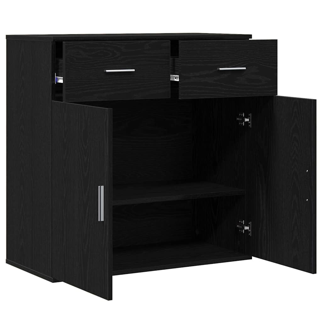 Sideboard Schwarze Eiche 79 x 38 x 80 cm Holzwerkstoff