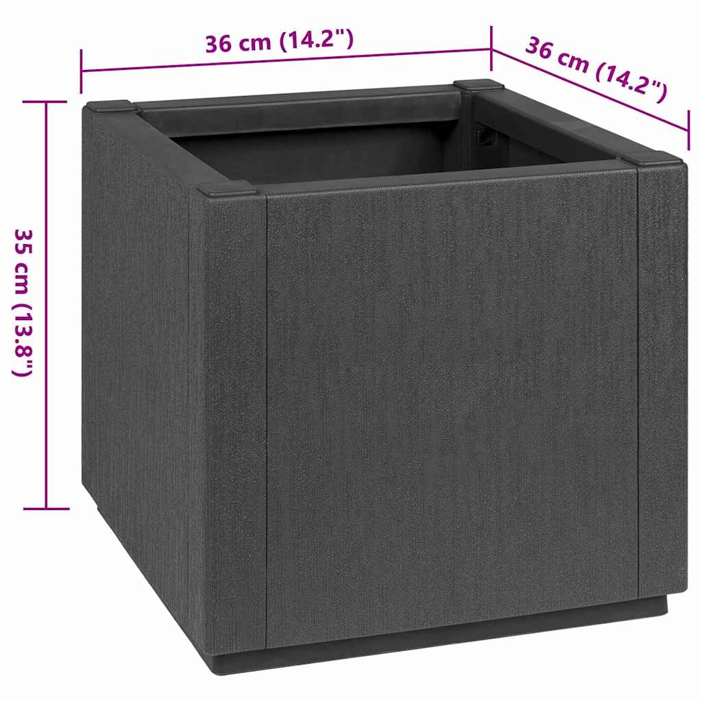 Gartenblumentopf Anthrazit 36 x 36 x 35 cm Polypropylen